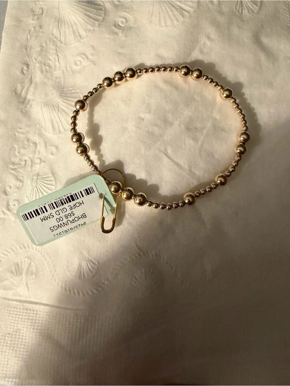 Enewton hope gold 5mm Beaded Stretch Bracelet NWT - Picture 1 of 2